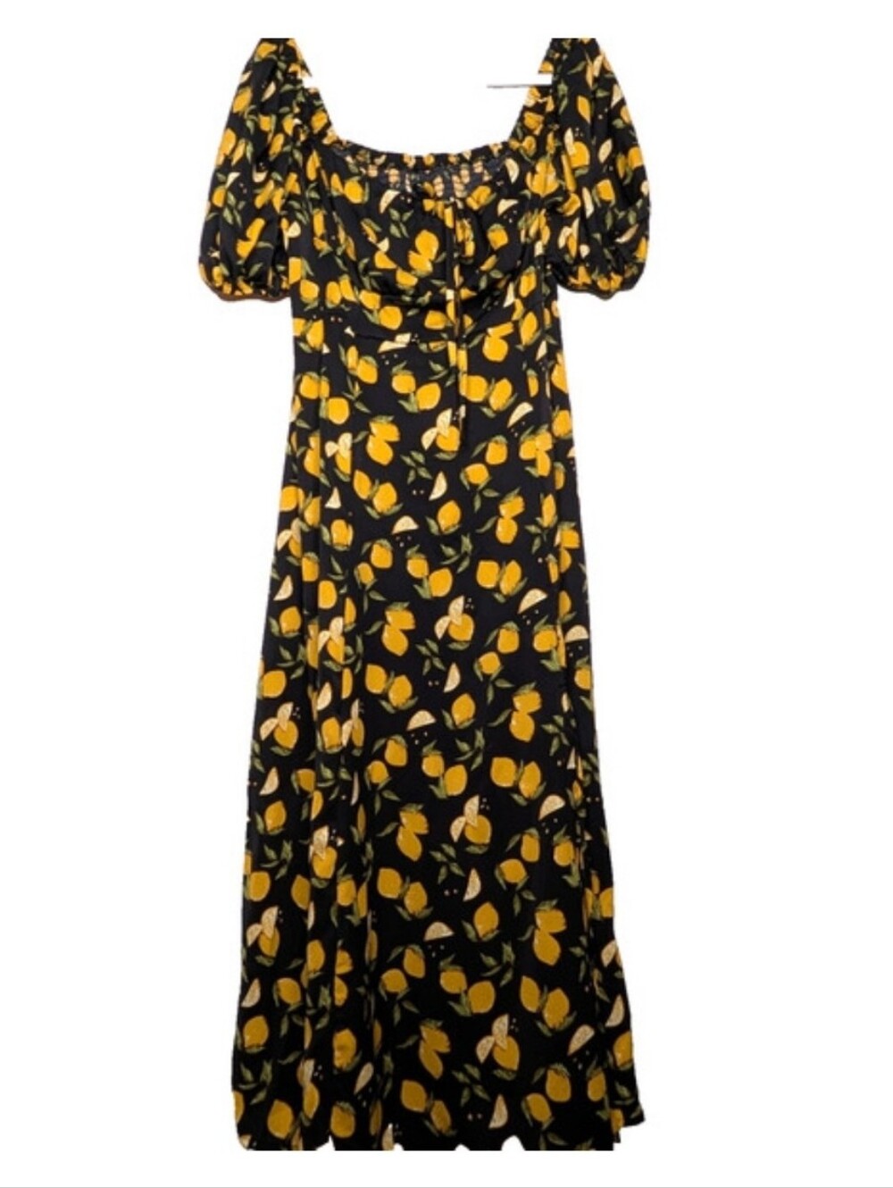 Cider Dress with Yellow Lemon Print